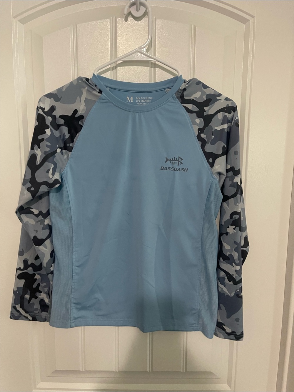 Boys' Blue Camo Long Sleeve Performance Shirt